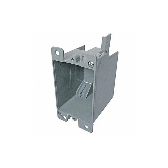 Electrical Box, 14 cu in, Switch Box Type, 1 Gang, PVC, Rectangular Shape