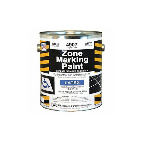 Rae Traffic Zone Marking Paint, 1 gal., White, Latex Acrylic -Based 4907-01