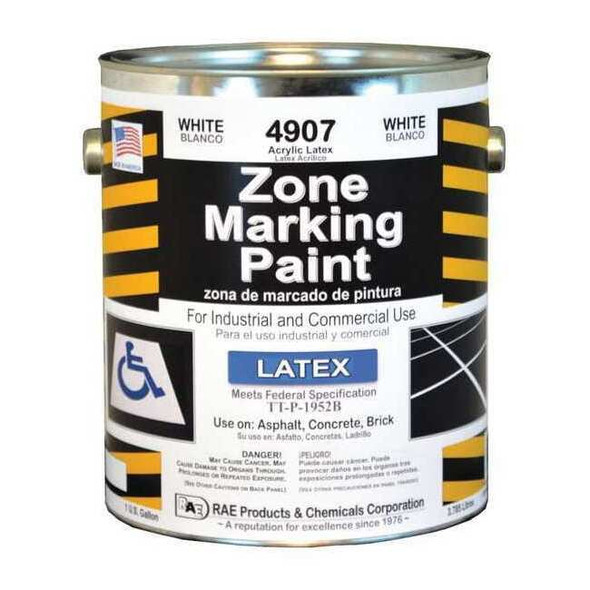 Rae Traffic Zone Marking Paint, 1 gal., White, Latex Acrylic -Based 4907-01