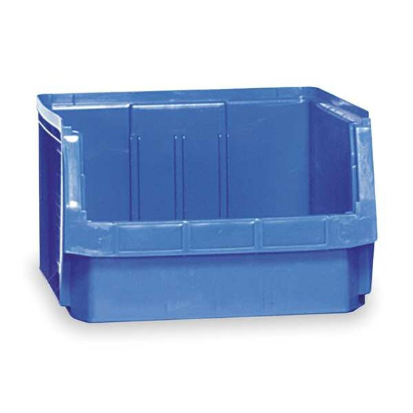Storage Bin, Polyethylene, Blue, 11 7/8 in H, 18 3/8 in W, 19 3/4 in L