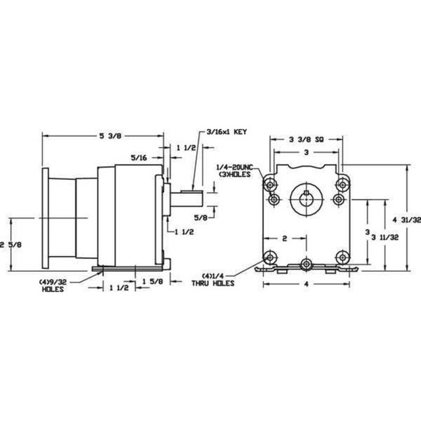 Dayton Speed Reducer,C-Face,42CZ-48,35.8:1 1L514