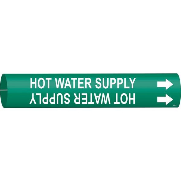 Brady Pipe Mrkr,Hot Water Supply,1-1/2 to2-3/8, 4338-B 4338-B