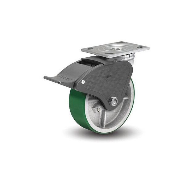 Albion Plate Caster,Swivel,Polyurethane,6 1/2"H 16PI05201ST Albion Plate Caster,Swivel,Polyurethane,6 1/2"H 16PI05201ST