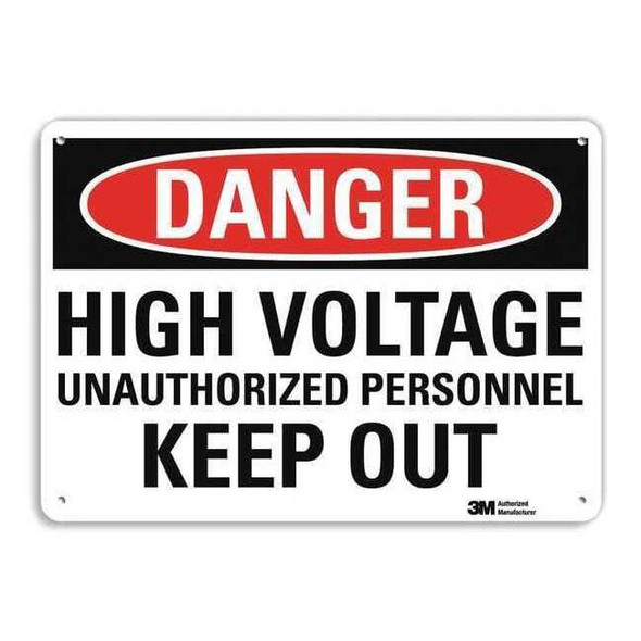 Lyle Plastic Danger Sign,4 Holes,14"x10", U1-1022-NP_14X10 U1-1022-NP_14X10