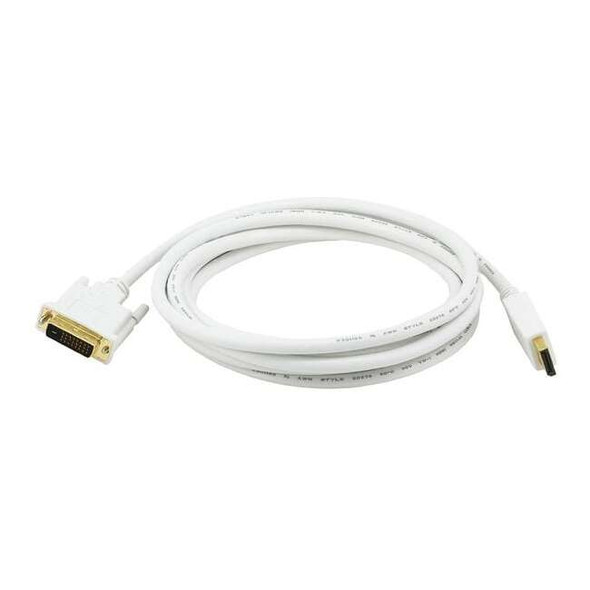 Monoprice CPU Cord,  Displayport/DVI, 10ft, White 6016