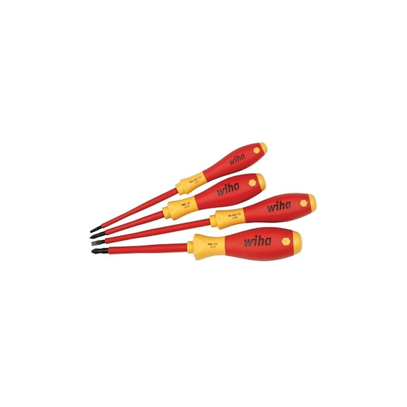 SoftFinish® Insulated Screwdriver Set, Metric, Includes 2-Phillips®/2-Slotted, 4-Pc