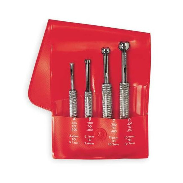 Starrett Hole Gage Set,4 Pc,Full Ball,Case S829EZ