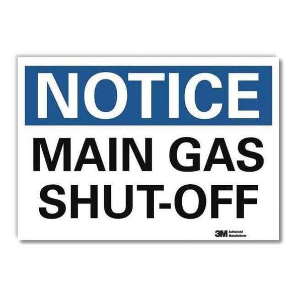 Notice Sign, 10 in H, 14 in W,Horizontal Rectangle, English, U5-1315-RD_14X10