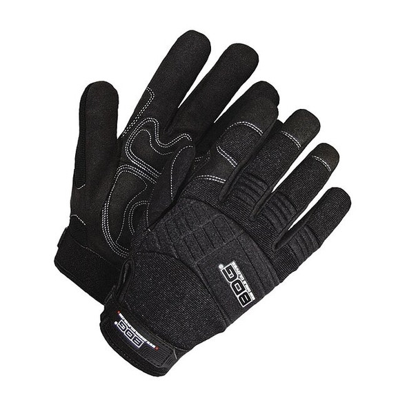 X-Site Mechanics Gloves, Synthetic Leather Palm, Spandex Back, 2XL, Black