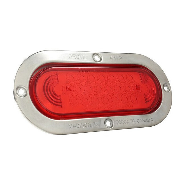 Grote Stop/Turn/Tail Light,Oval,Red,7-27/32" L 53972
