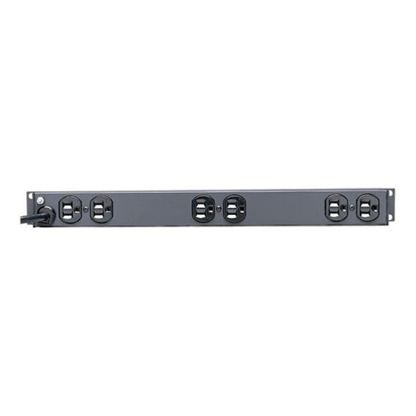 Tripp Lite Power Strip, Surge, Rack Mounted, 5-15R, 5-15P, 15 ft., Black RS-1215