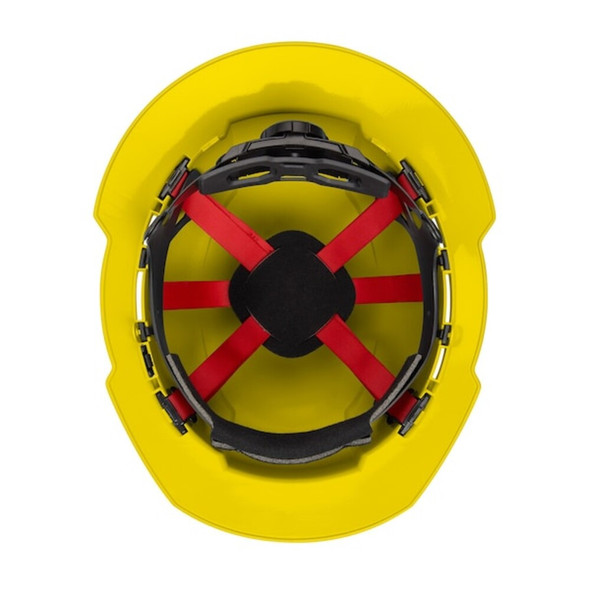 BOLT Yellow Full Brim Hard Hat w-6pt Ratcheting Suspension - Type 1, Class E  48-73-1123