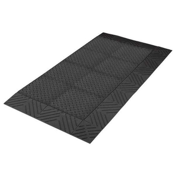 Antifatigue Mat, 60" L x 30" W, 1" Thickness, PVC, Diamond, Black