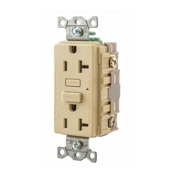 Bryant GFCI Receptacle, Self-Testing, 2 Poles GFT20I
