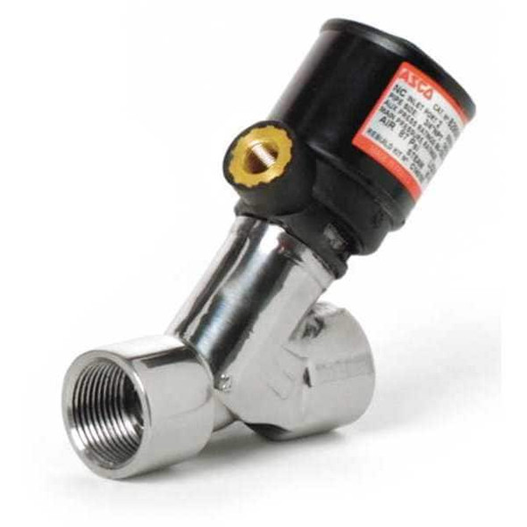 Asco RedHat Angle Body Piston Valve,SS,NC,3/8 In 8290A791
