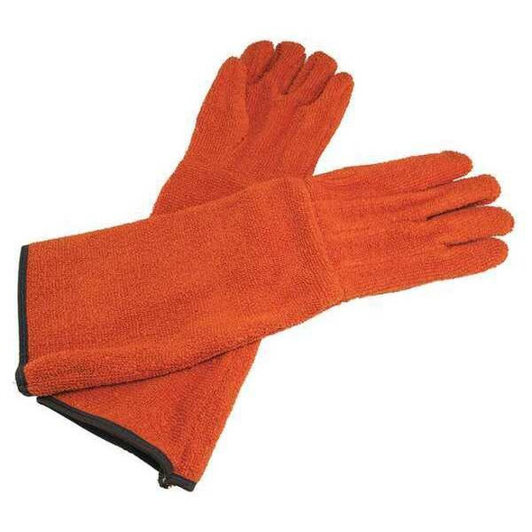 Sp Scienceware Gloves, Cotton Terry Cloth, 18 1/2 in L, Orange, 1 PR H13201-0001