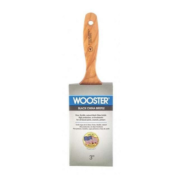 3" Varnish Soft, Black China Bristle, Paint Brush, Sealed Maple Wood Handle