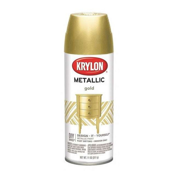 Krylon Spray Paint, Gold Metallic, Metallic, Solvent, 11 oz K01706007
