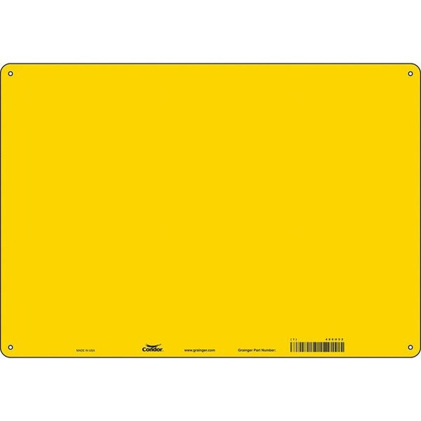 Condor Blank Sign, 20" W, 14" H, No Text, Aluminum, Yellow 486U52