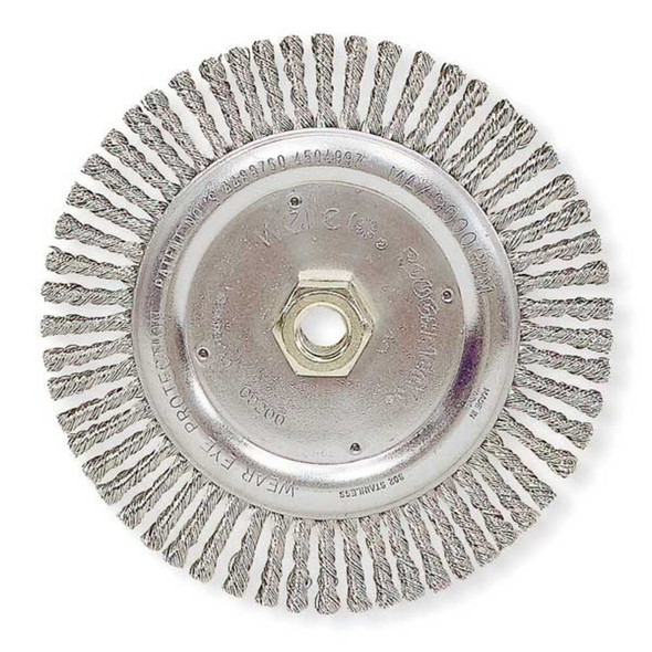 Weiler Twist Wire Wheel Wire Brush, Threaded Arbor 96055