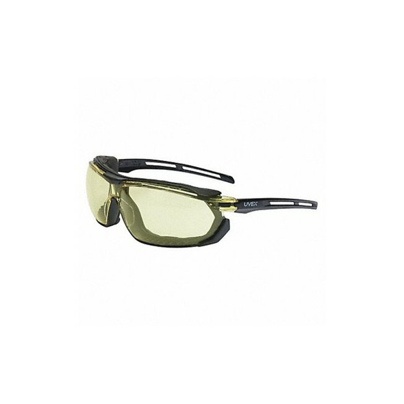 Tirade(TM), Safety Glasses, Anti-Fog, Amber Lens, Black Frame, Frameless