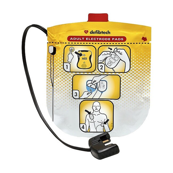 Defibtech Adult Defibrillation Pad,2 yr,7" L,PR DDP-2001