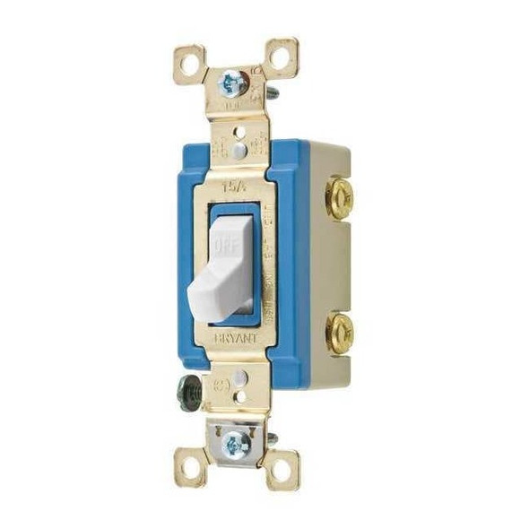 Bryant Wall Switch, 2 hp, Toggle, 15 A, White 4802W