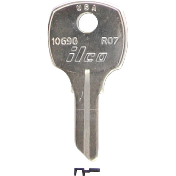 ILCO Russwin Nickel Plated File Cabinet Key R07 / 1069G (10-Pack) IAL2817600B