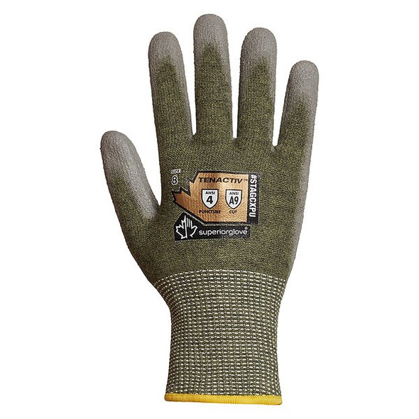 Knit Gloves, Cut Level A9 ,Dipped ,Polyurethane ,Smooth ,2XS 1 PR