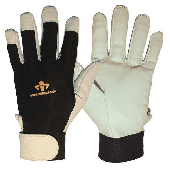 Impacto Anti-Vibration Gloves, Leather, M,PR US41330