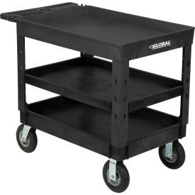 Global Industrial Tray Top Utility Cart w/3 Shelves 44""L x 25-1/2""W x 35-1/2""