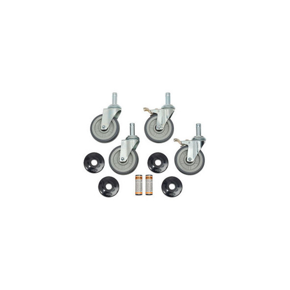 Rubber Swivel Stem Set of (4) Casters 5 Inch 2 Brake/ Donut Bumper
