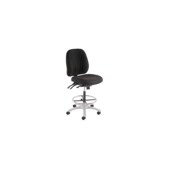 Interion Manager Stool - Fabric - 360 degrees Footrest - Black