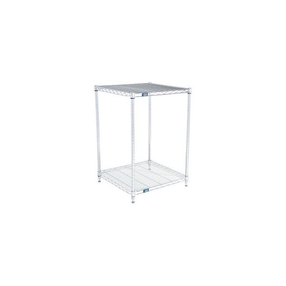 Nexel 2 Shelf Chrome ESD Wire Shelving Unit Starter 24""W x 21""D x 34""H