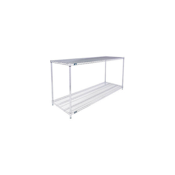 Nexel 2 Shelf Chrome ESD Wire Shelving Unit Starter 72""W x 21""D x 34""H