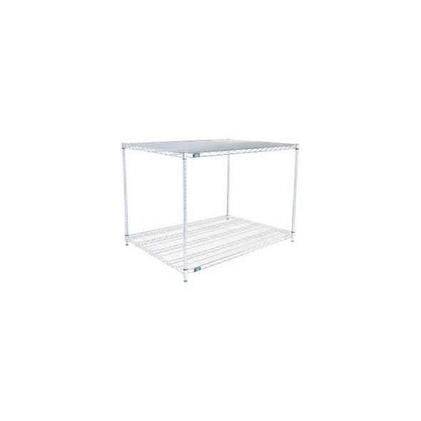 Nexel 2 Shelf Chrome ESD Wire Shelving Unit Starter 48""W x 30""D x 34""H