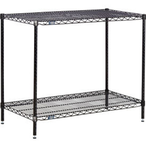 Nexel 2 Shelf Black Epoxy Wire Shelving Unit Starter 24""W x 18""D x 34""H