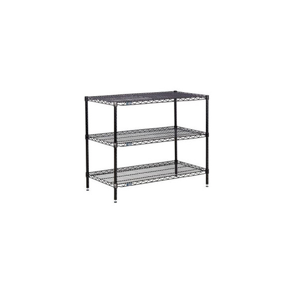 Nexel 3 Shelf Black Epoxy Wire Shelving Unit Starter 60""W x 21""D x 34""H