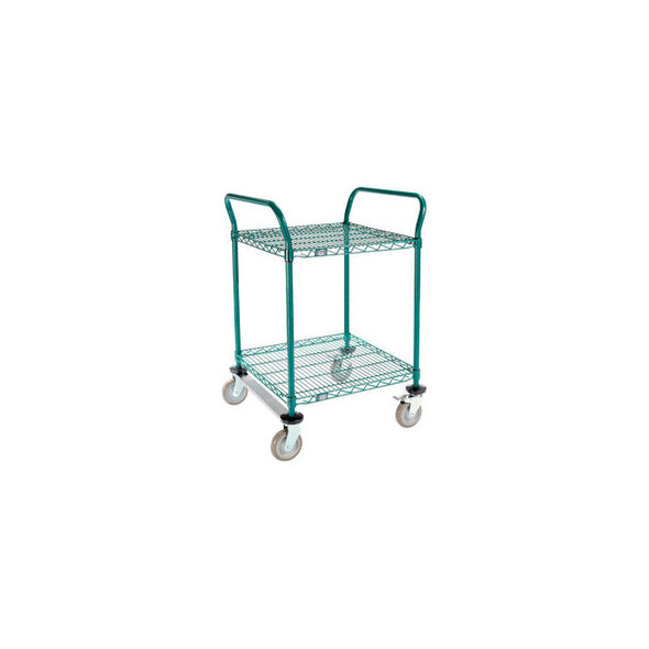 Nexel 2 Shelf Utility Cart Poly-Green24""W x 24""D x 39""H Poly Casters2 Rigid 2