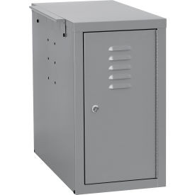 Global Industrial Security Computer CPU Enclosed Cabinet Side Car Dark Gray