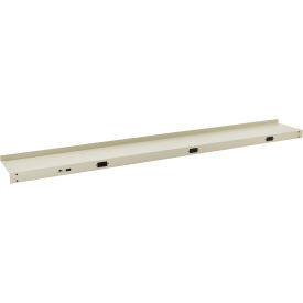Global Industrial Steel Upper Shelf W/ 3 Duplex Outlets 96""W x 12""D Tan
