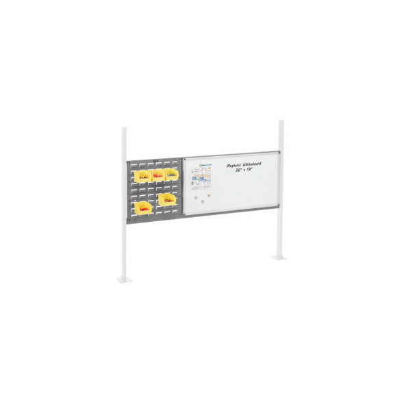 Global Industrial 18"" Louver & 36"" Whiteboard Panel Kit 60""W Gray