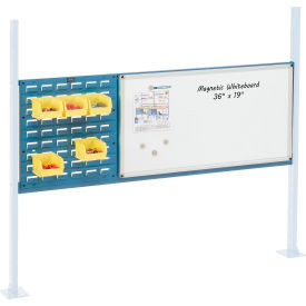 Global Industrial 18"" Louver & 36"" Whiteboard Panel Kit 60""W Blue