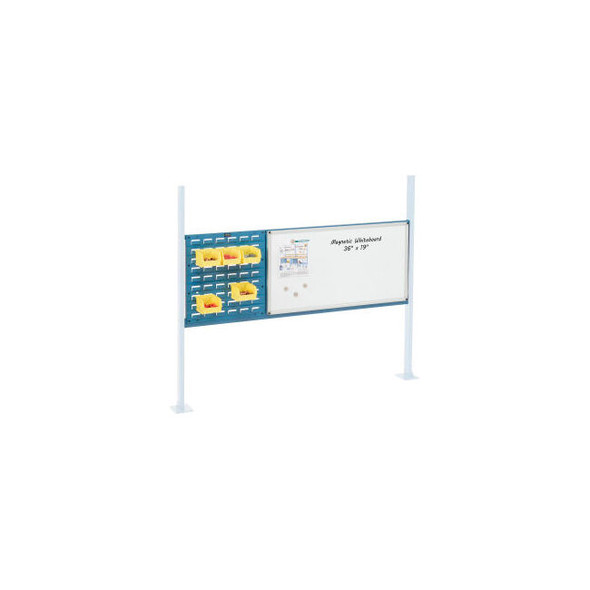 Global Industrial 18"" Louver & 36"" Whiteboard Panel Kit 60""W Blue