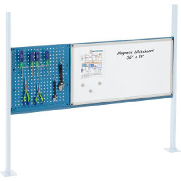Global Industrial 18"" Pegboard & 36"" Whiteboard Panel Kit 60""W Blue
