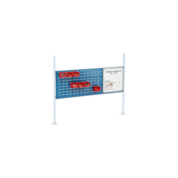 Global Industrial 36"" Louver & 18"" Whiteboard Panel Kit 60""W Blue