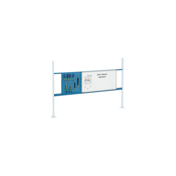 Global Industrial 18"" Pegboard & 36"" Whiteboard Panel Kit 72""W Blue