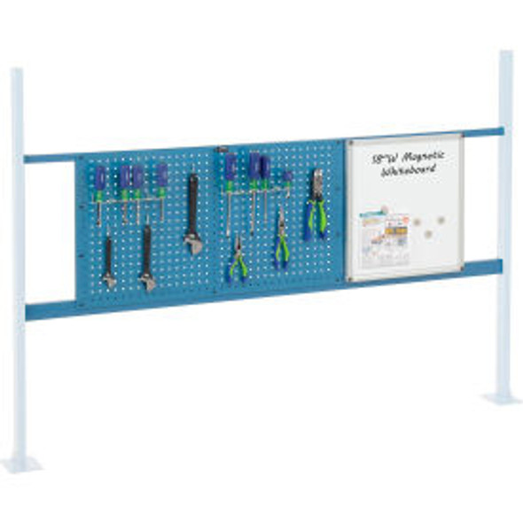 Global Industrial 36"" Pegboard & 18"" Whiteboard Panel Kit 72""W Blue