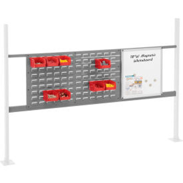 Global Industrial 18"" Whiteboard & 36"" Louver Panel Kit 72""W Gray