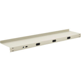 Global Industrial Steel Upper Shelf W/ 3 Duplex Outlets 60""W x 12""D Tan